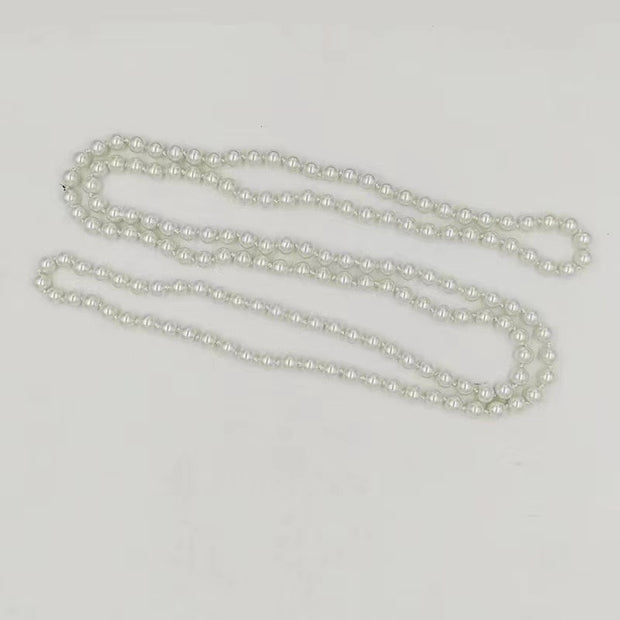 8mm Glass Artificial Pearl Knotted Sweater Chain Multi-layer Cheongsam Accessories 1 M 5 Long Necklace