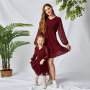 New Flowy Chiffon Long Sleeve V-Neck Cute Tunic Dress