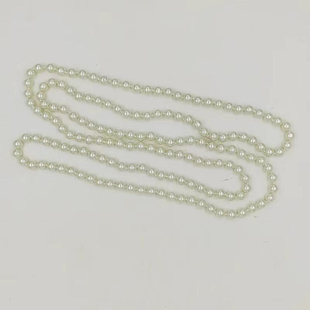 8mm Glass Artificial Pearl Knotted Sweater Chain Multi-layer Cheongsam Accessories 1 M 5 Long Necklace