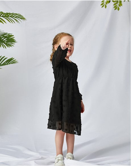 New Flowy Chiffon Long Sleeve V-Neck Cute Tunic Dress
