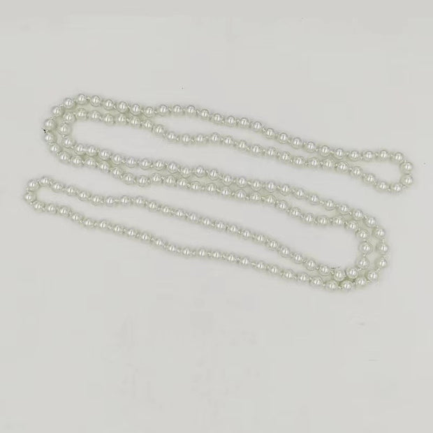 8mm Glass Artificial Pearl Knotted Sweater Chain Multi-layer Cheongsam Accessories 1 M 5 Long Necklace