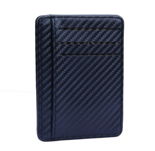 Fashion Pu Leather Carbon Fiber Wallet Mini Slim Wallets Business Men 