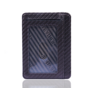 Fashion Pu Leather Carbon Fiber Wallet Mini Slim Wallets Business Men 