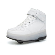 High Top Two Wheel Charging Luminous Walking Shoes