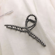 Textured Alloy Metal Grabbing Clip Fashion Hairpin Hair Grab All-match