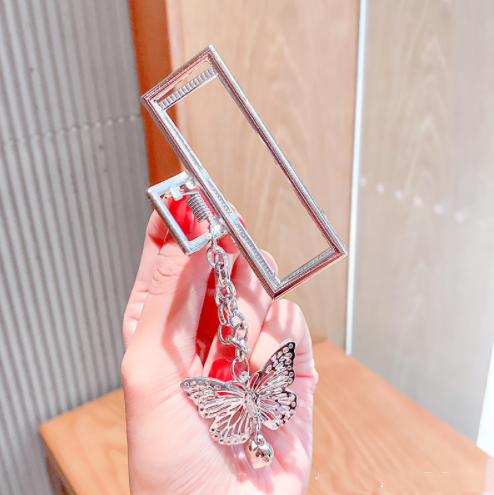 Textured Alloy Metal Grabbing Clip Fashion Hairpin Hair Grab All-match