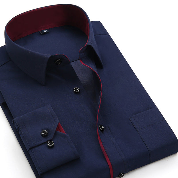 Men's non-iron slim workwear solid color shirt