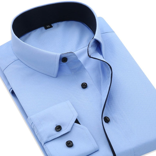 Men's non-iron slim workwear solid color shirt