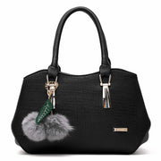 Fashion handbags handbags leather bag and hang the hair ball | fashion