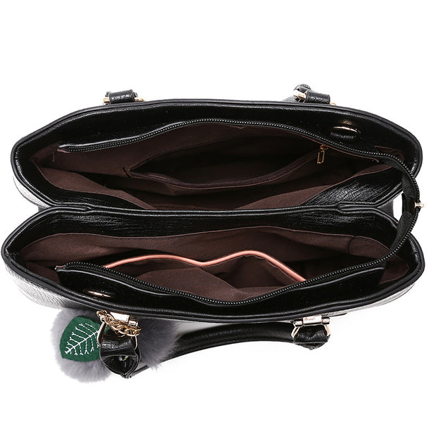 Fashion handbags handbags leather bag and hang the hair ball | fashion