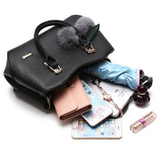 Fashion handbags handbags leather bag and hang the hair ball | fashion