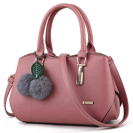 Fashion handbags handbags leather bag and hang the hair ball | fashion