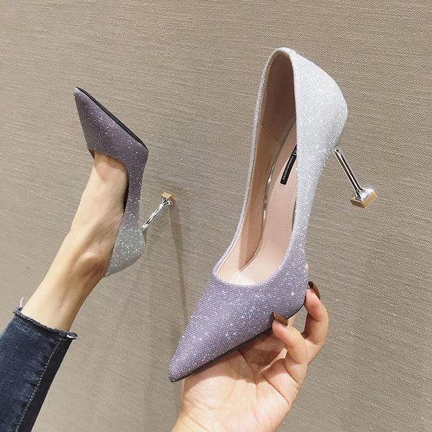 Gradient Sexy Pointed French Stiletto High Heels | wedge heel (4~6cm)c