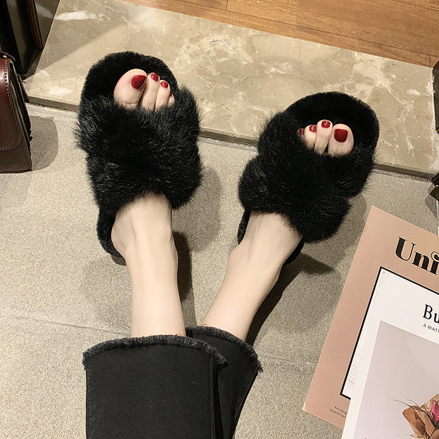 Cross fur slippers | Cross fur slippers | Cross fur slippers