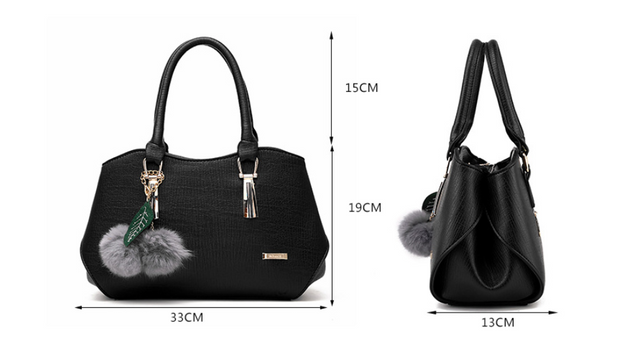 Fashion handbags handbags leather bag and hang the hair ball | fashion