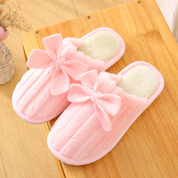 Winter Cotton Slippers Home Interior and Bowknot Autumn Winter Cotton