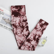European And American Tie-dye Yoga Pants Women's High Waist Hip-lifting Sports Running Tight Fitness Pants Show Buttocks Leggings